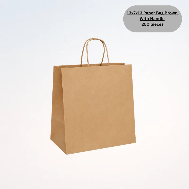 Kraft Paper Bags With Twisted Handles – 13"×7"×13" (250 pieces)
