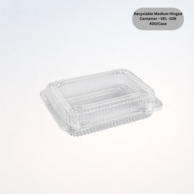 Recyclable Medium Hinged Container - VEL -026