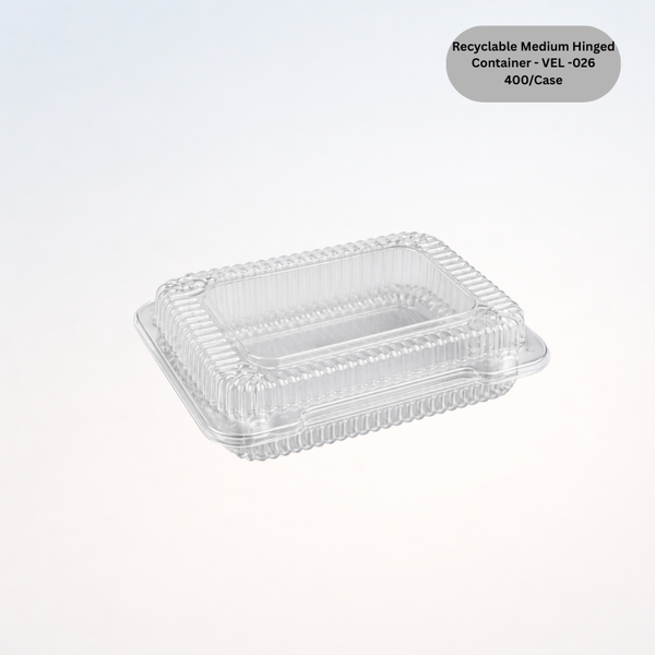 Recyclable Medium Hinged Container - VEL -026