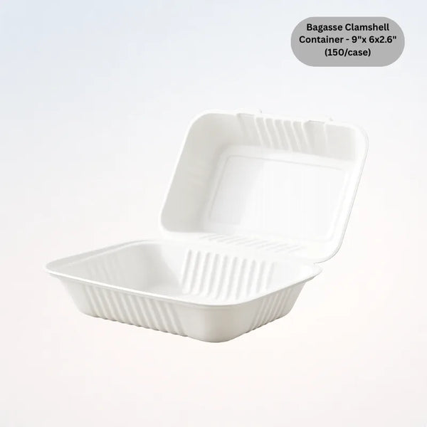 Bagasse Clamshell Container - 9