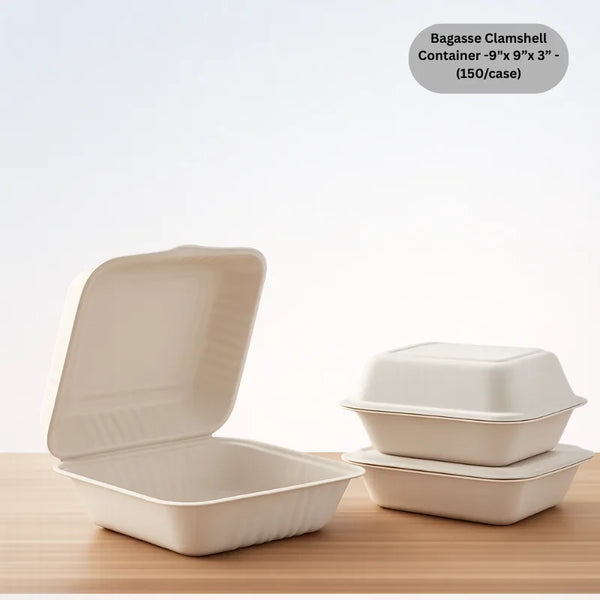 Bagasse Clamshell Container - 9