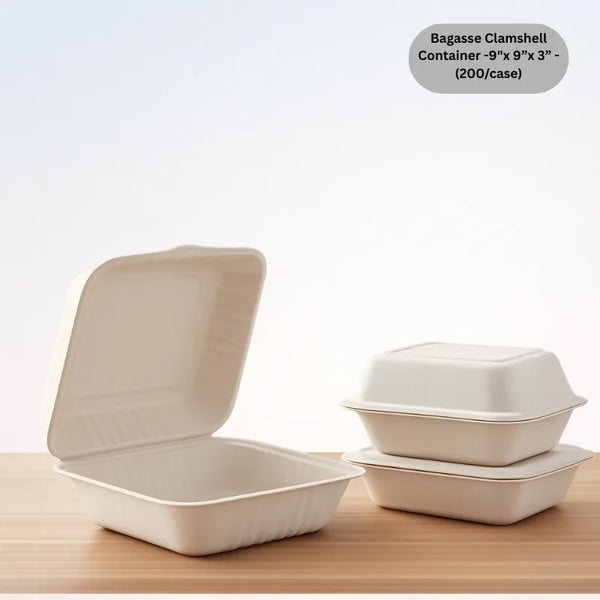 Bagasse Clamshell Container -9