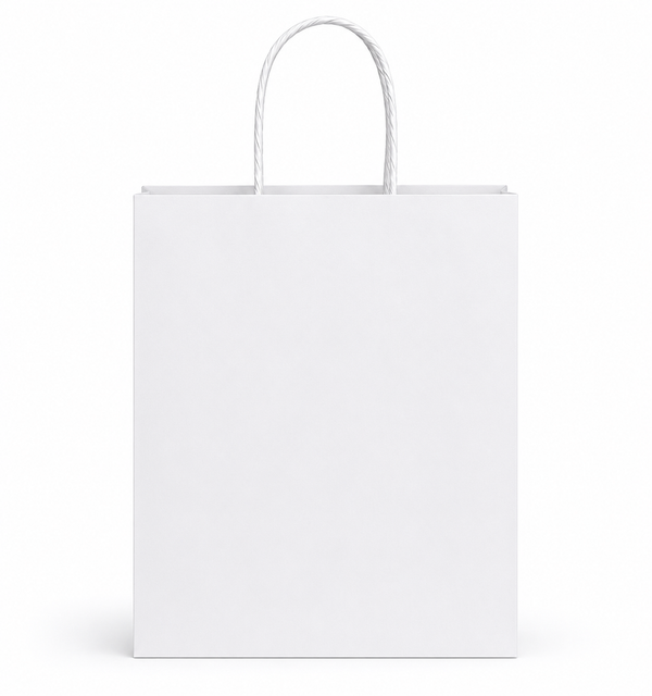 Custom Printed Gem White Paper Bags (5.3