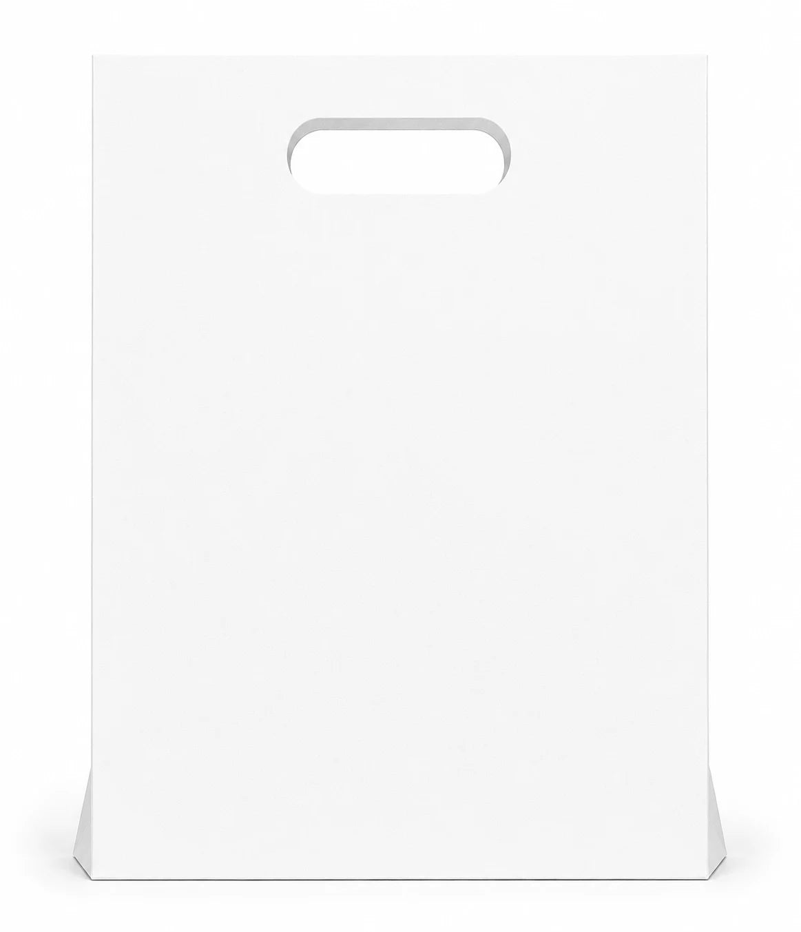 Custom Printed Snack White Paper Bags 7.125" x 3.25" x 10.75" with Die-Cut Handles