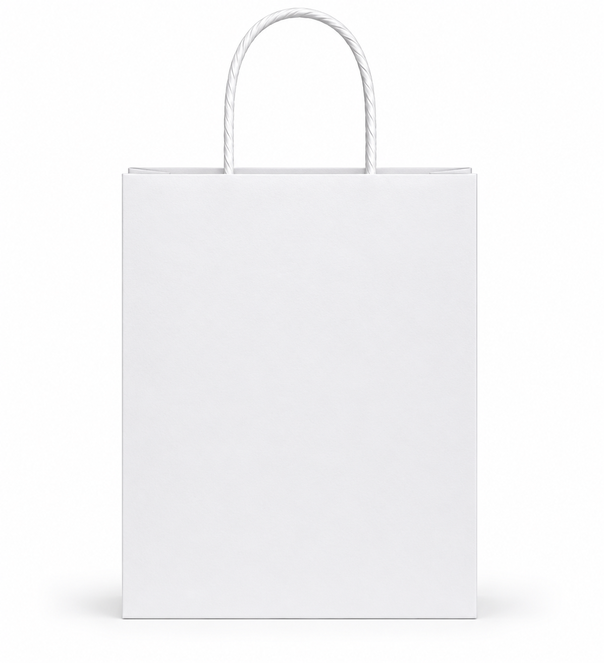 Custom Printed Cub Paper Bag – White – 8.5" x 4.75" x 10.25" – Twist Handle