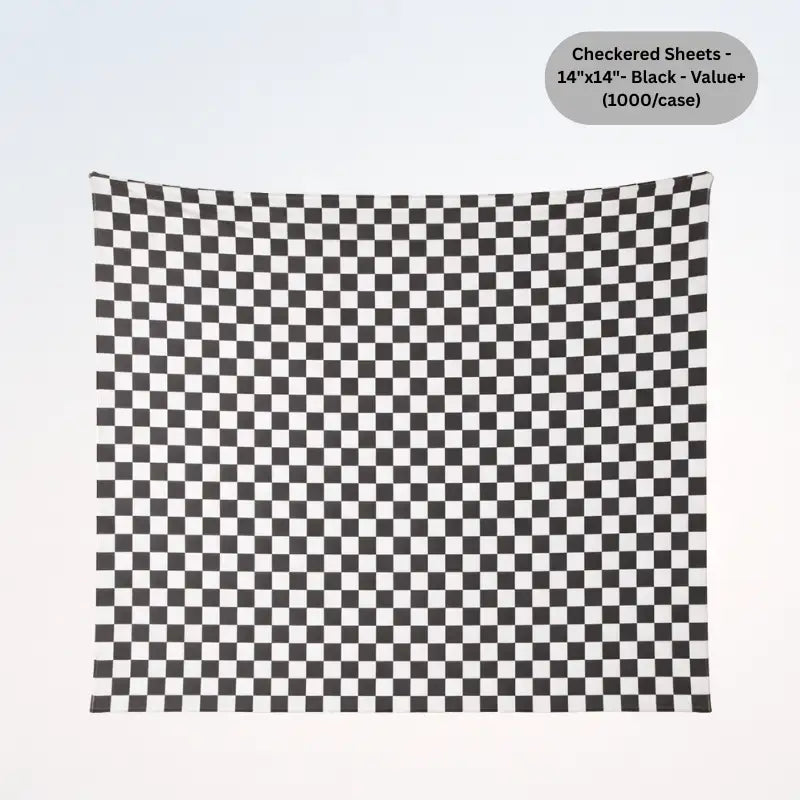 Checkered Sheets - 14"x14"- Black - Value+