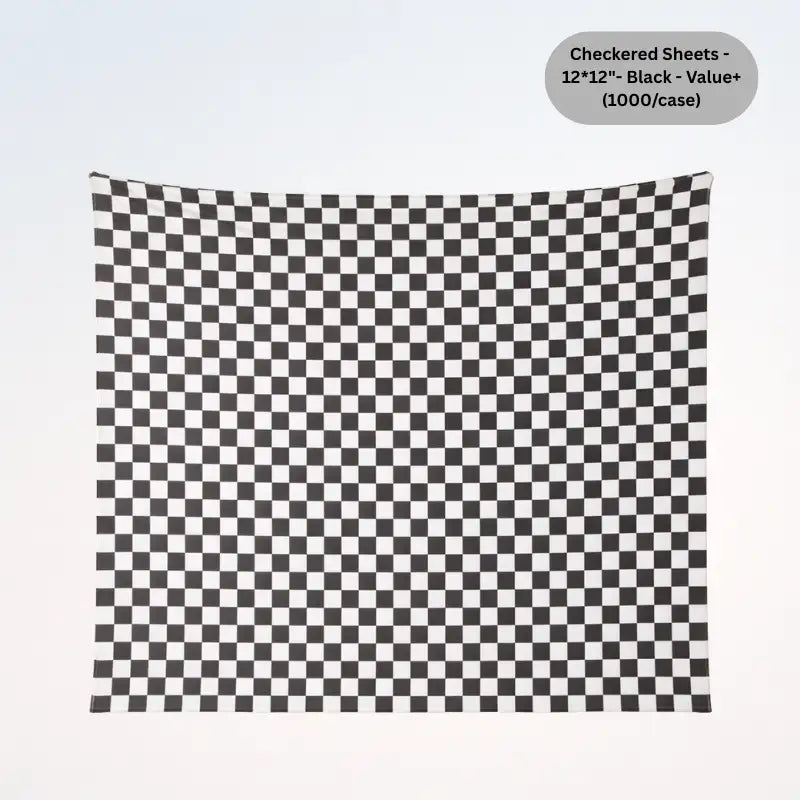 Checkered Sheets - 14"x14"- Black - Value+