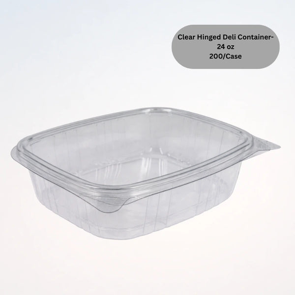 Clear Hinged Deli Container- 24 oz