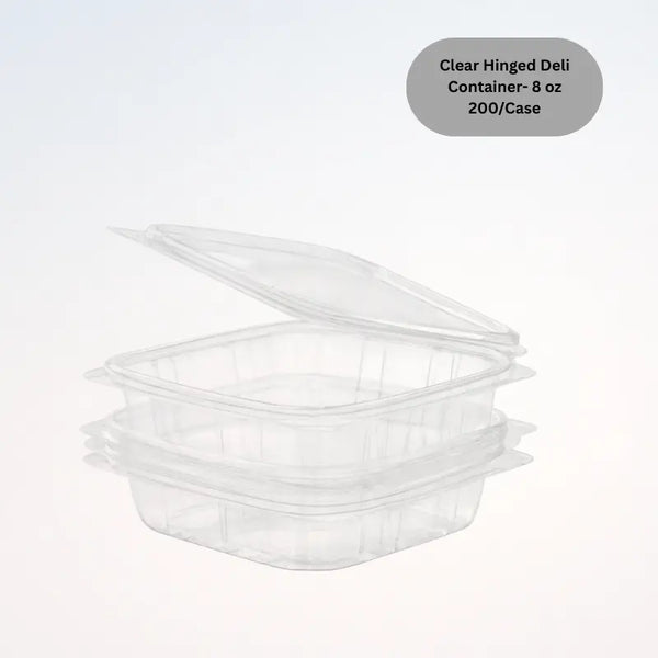 Clear Hinged Deli Container- 8 oz