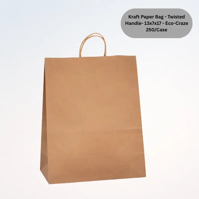 Kraft Paper Bag - Twisted Handle- 13x7x17 - Eco-Craze