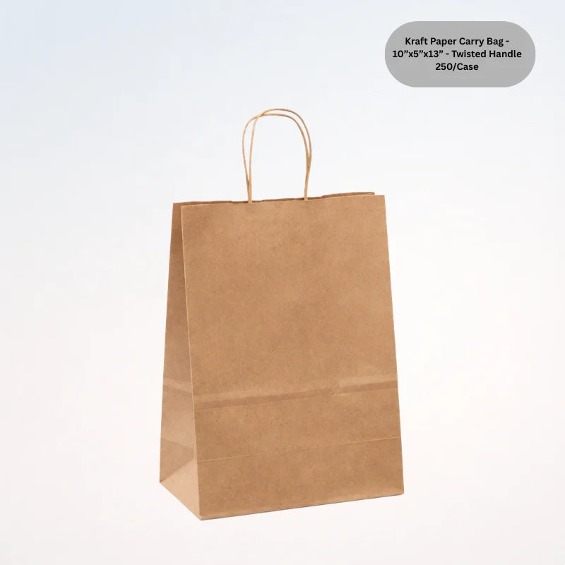 Kraft Paper Carry Bag - 10”x5”x13” - Twisted Handle