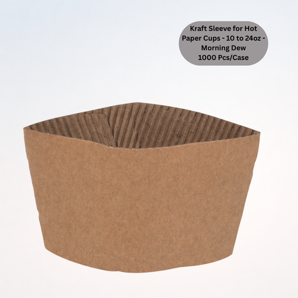 Kraft Sleeve for Hot Paper Cups - 10 to 24oz - Morning Dew