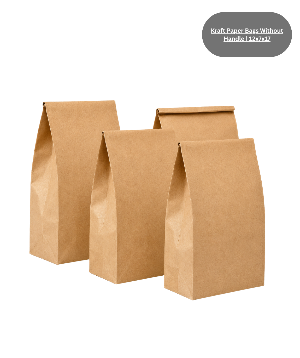 Kraft Paper Bags Without Handle | 12x7x17