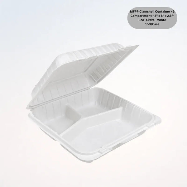 MFPP Clamshell Container - 3 Compartment - 8