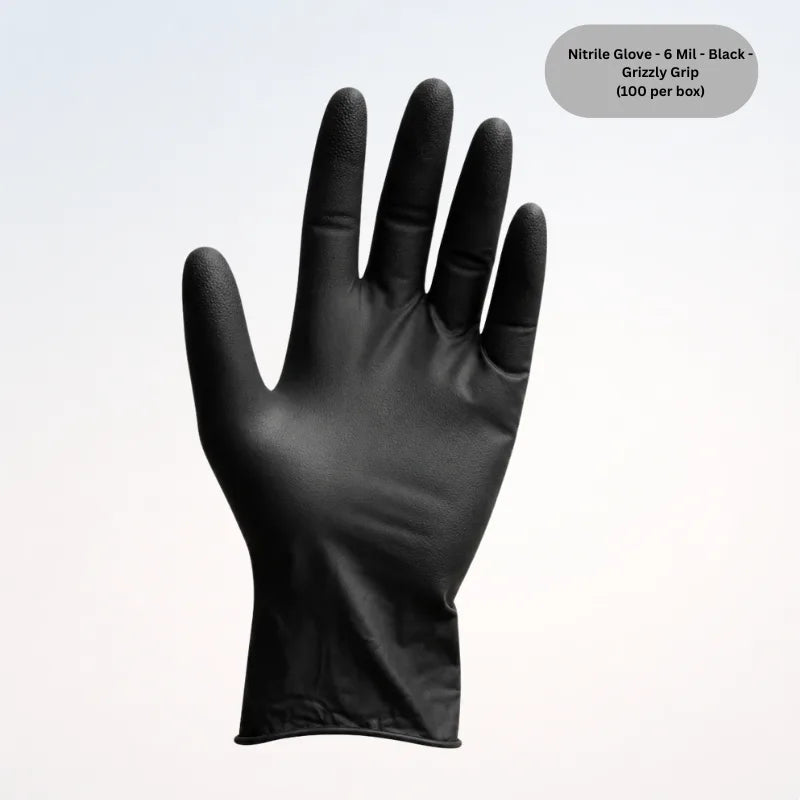 Nitrile Glove - 6 Mil - Black - Grizzly Grip