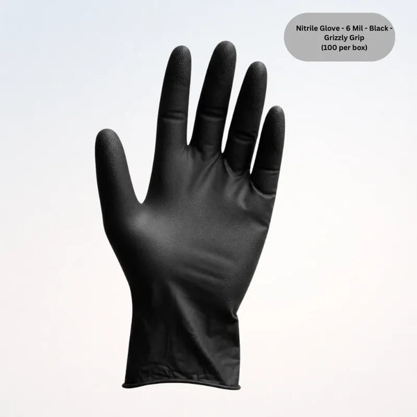 Nitrile Glove - 6 Mil - Black - Grizzly Grip