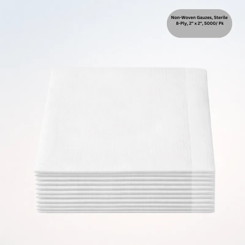 Non-Woven Gauzes - Sterile 8-Ply, 2" x 2", 5000/ Pk