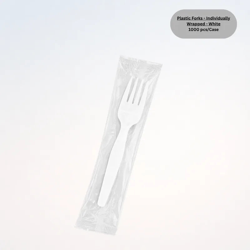 Plastic Forks - Individually Wrapped - White