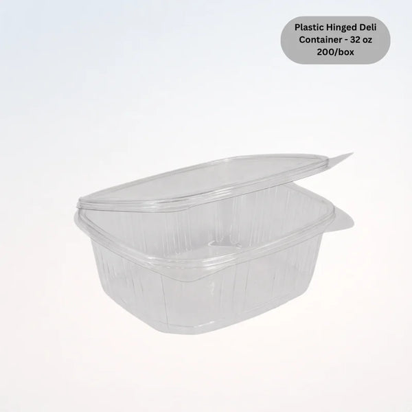 Plastic Hinged Deli Container - 32 oz