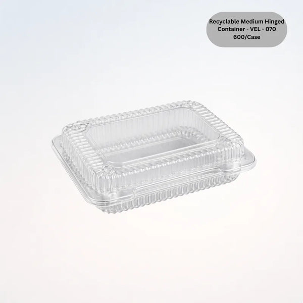 Recyclable Medium Hinged Container - VEL - 070