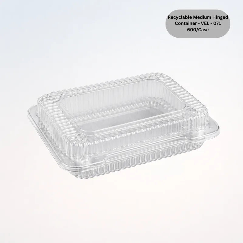 Recyclable Medium Hinged Container - VEL - 071