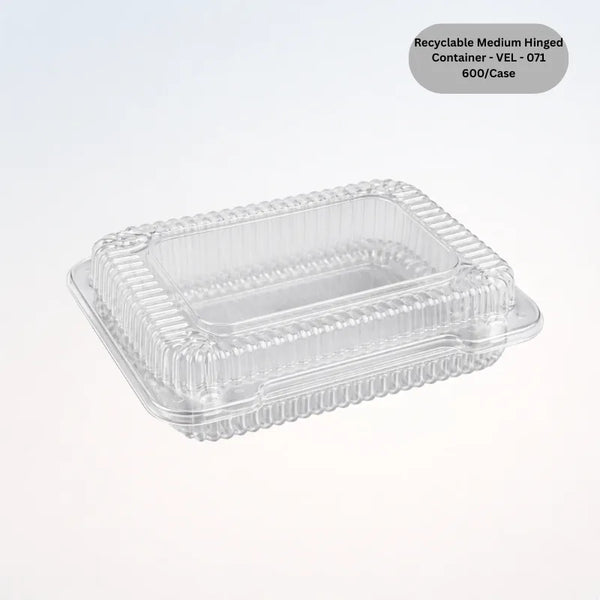Recyclable Medium Hinged Container - VEL - 071