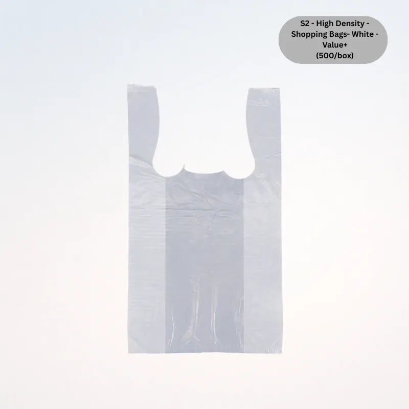 S2 - High Density - Shopping Bags- White - Value+