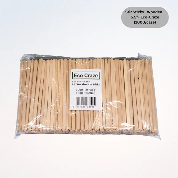 Stir Sticks - Wooden- 5.5”- Eco-Craze