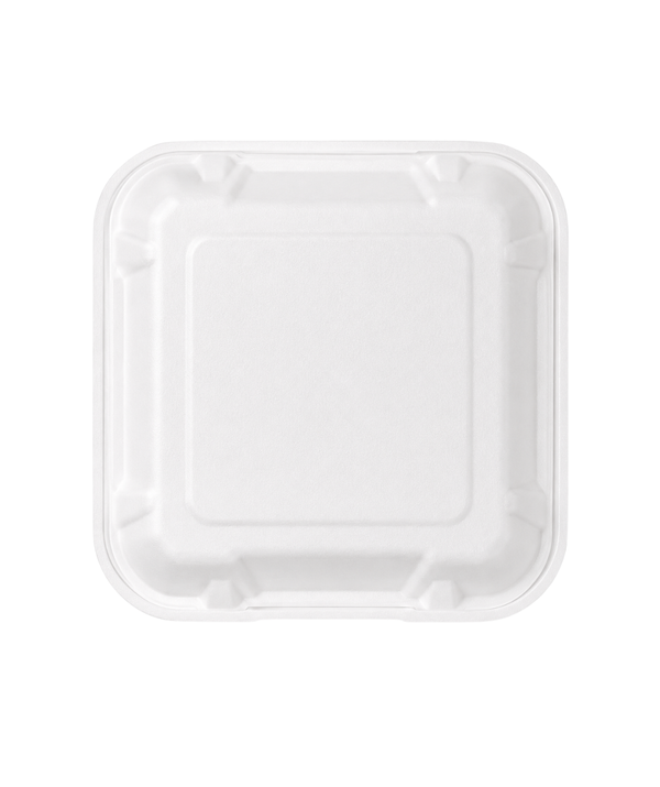 Customised Bagasse Clamshell Container - 8*8
