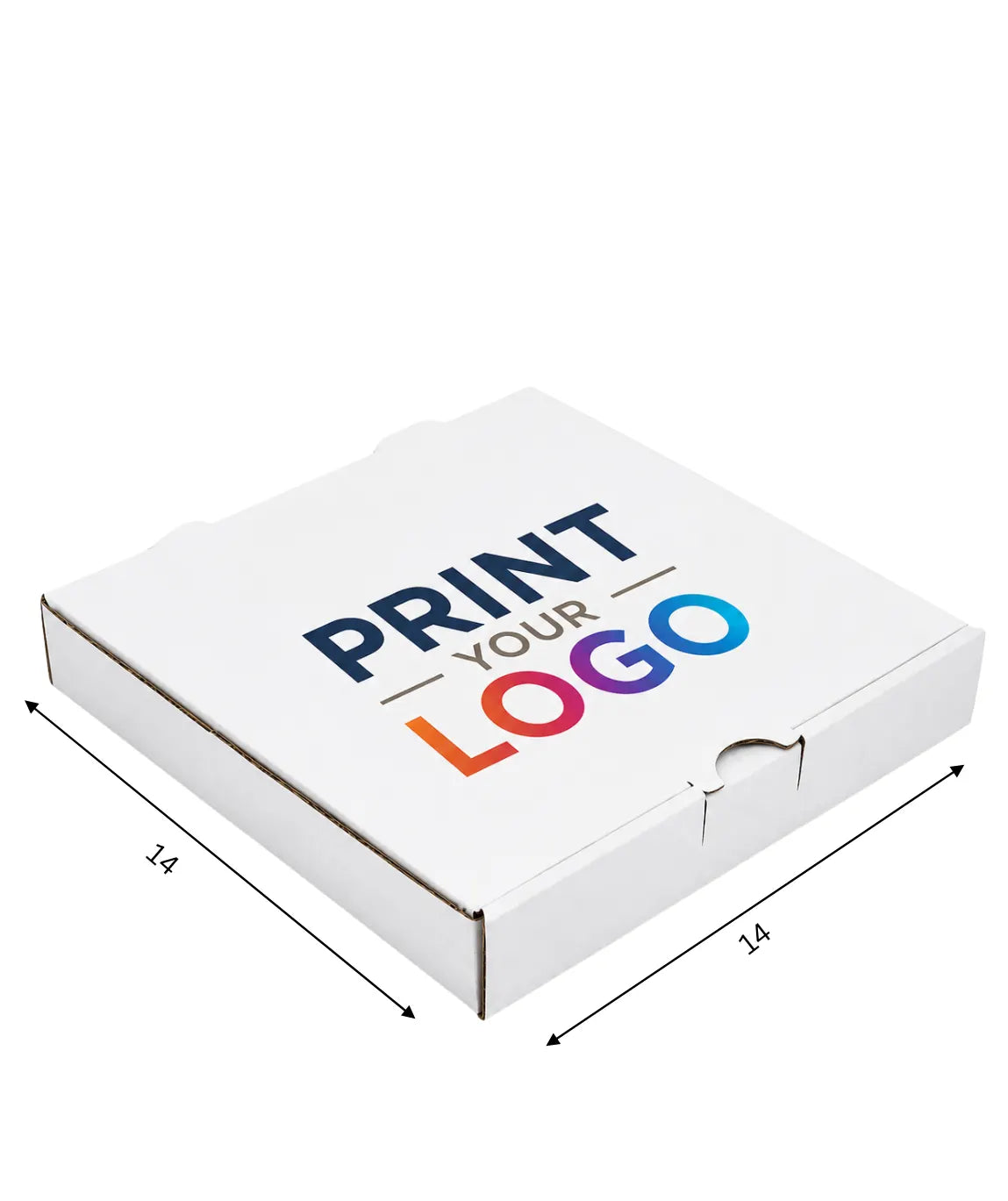 14" x 14" - Custom White Pizza Boxes