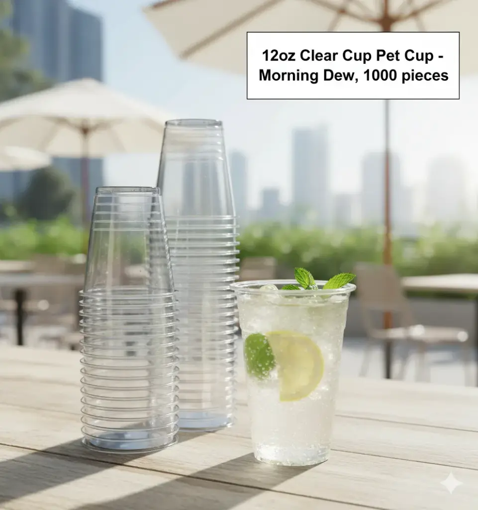 12oz Clear Cup Pet Cup - Morning Dew.webp