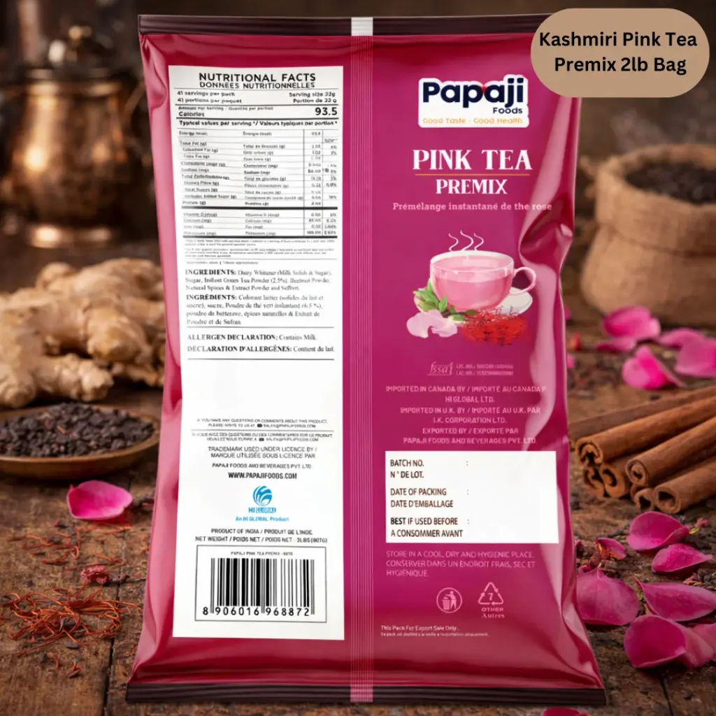 Kashmiri Pink Tea Premix 2lb Bag back.webp