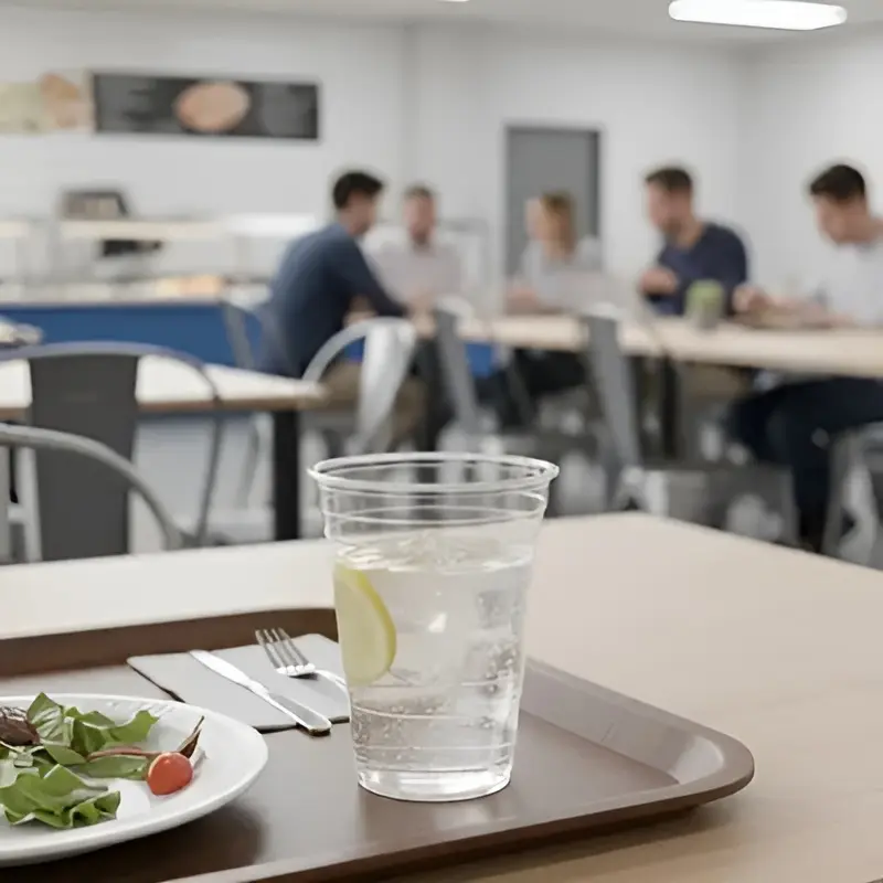 10 OZ Transluent plastic cups in cafeteria (1).webp