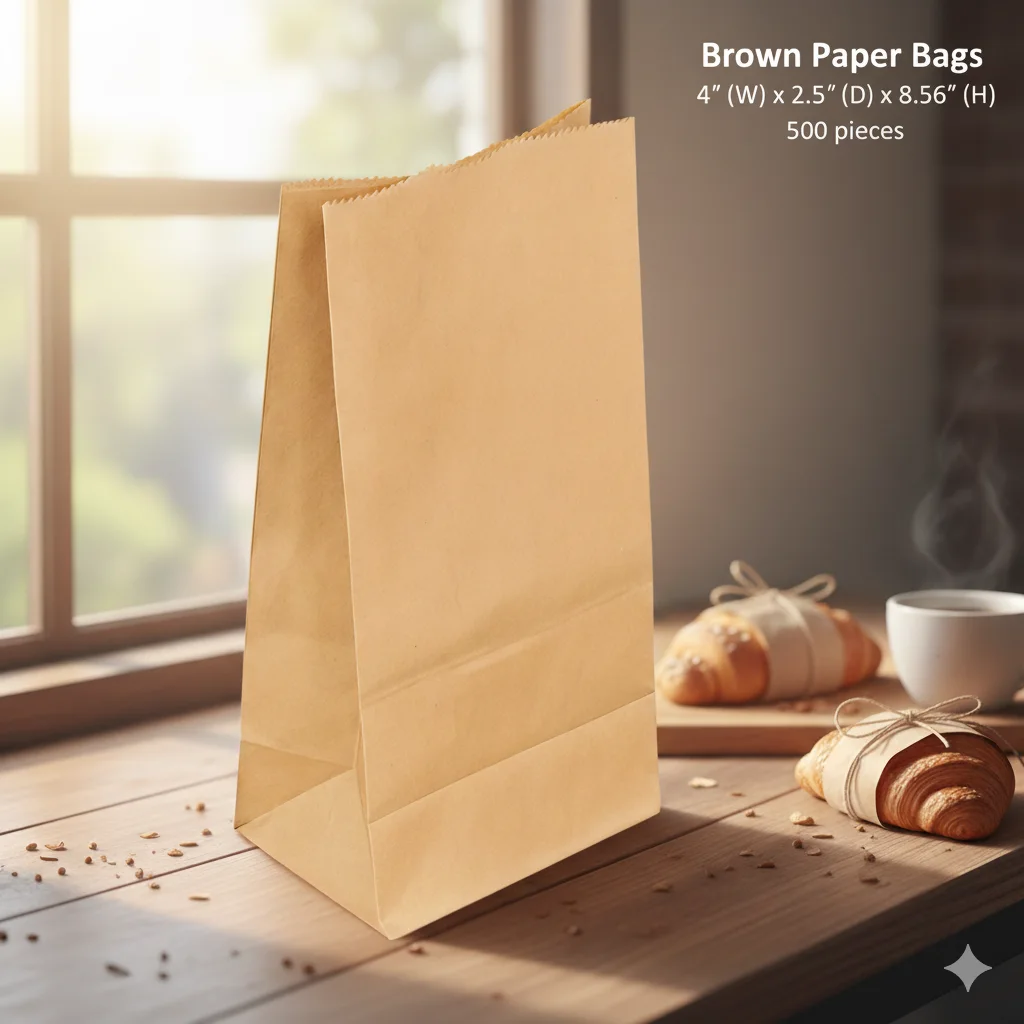 [BPBG03] #3 Brown Paper Bags (4" (W) x 2.5" (D) x 8.56" (H))