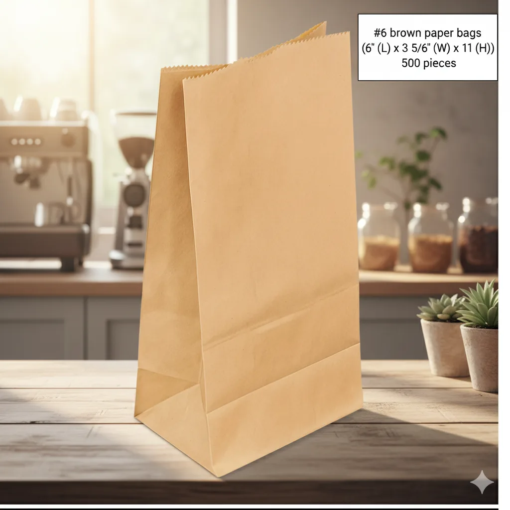 [BPBG06] #6 Brown Paper Bags (6” (L) x 3 5/8” (W) x 11” (H))