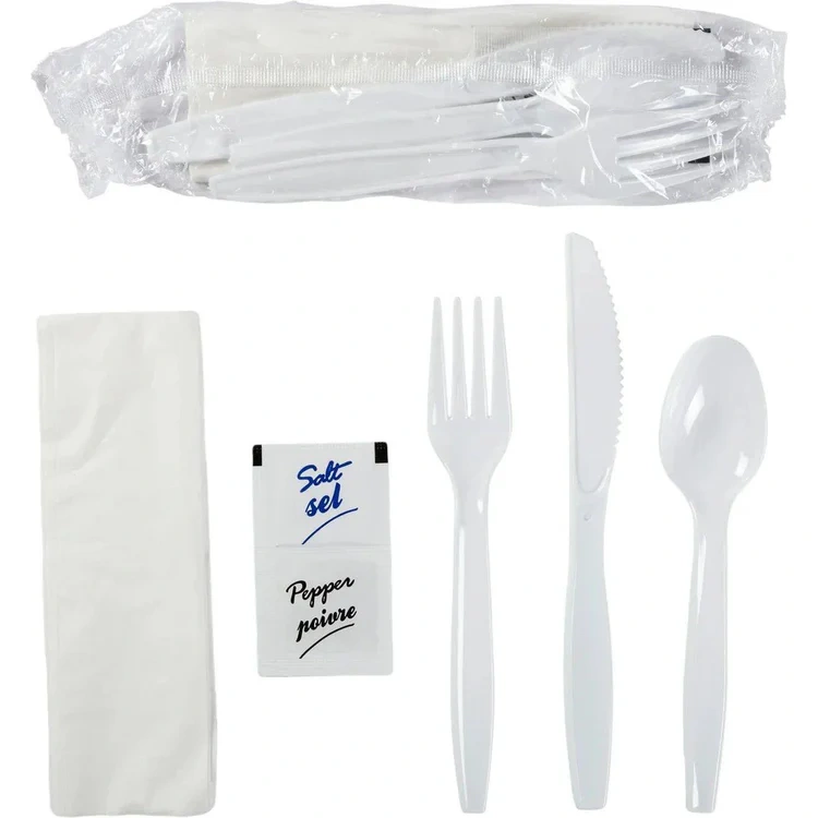 Cutlery Kit / Meal Kit - 6pcs - White - F/K/TS/N/S&P