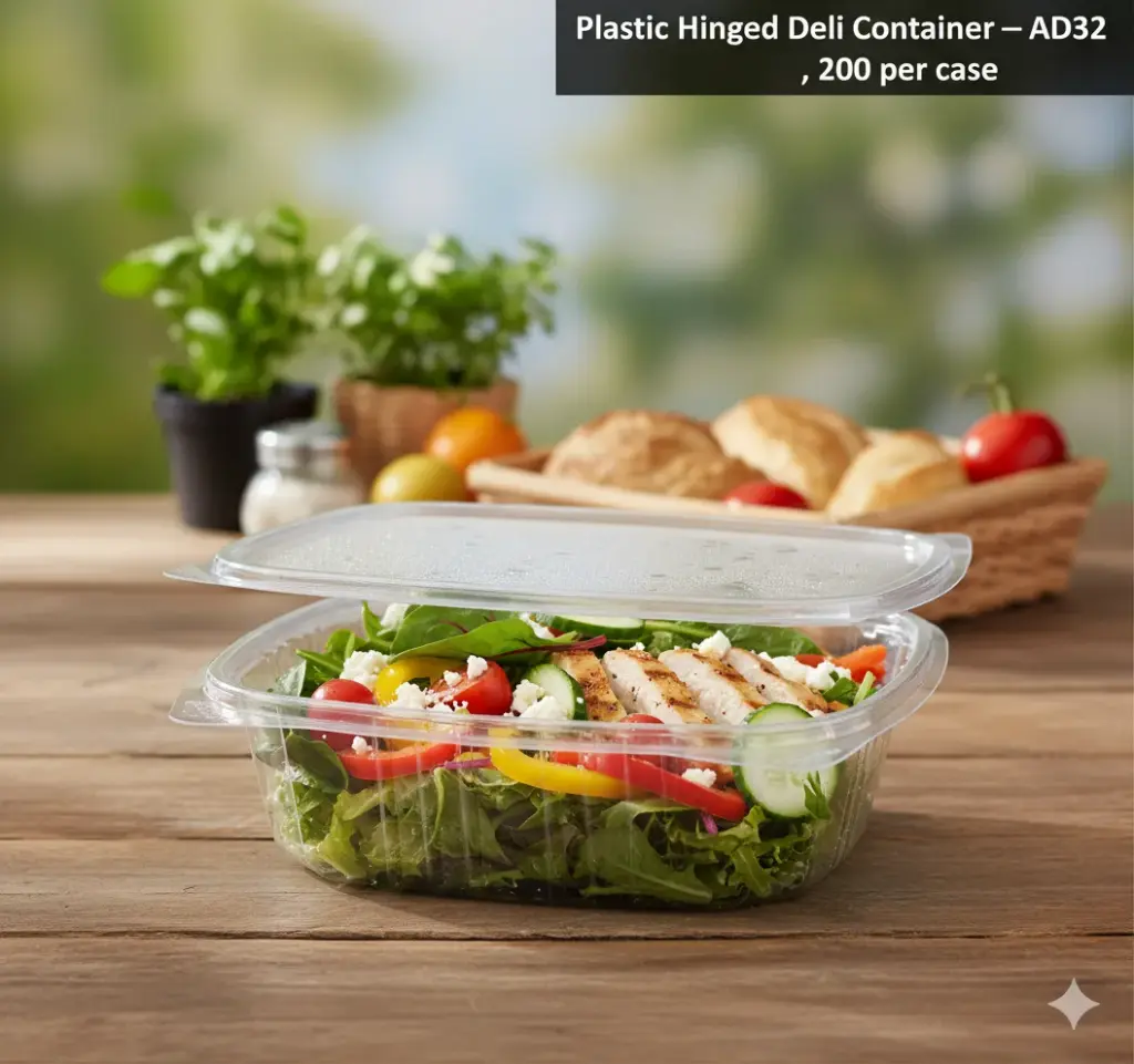 Plastic Hinged Deli Container - AD32 