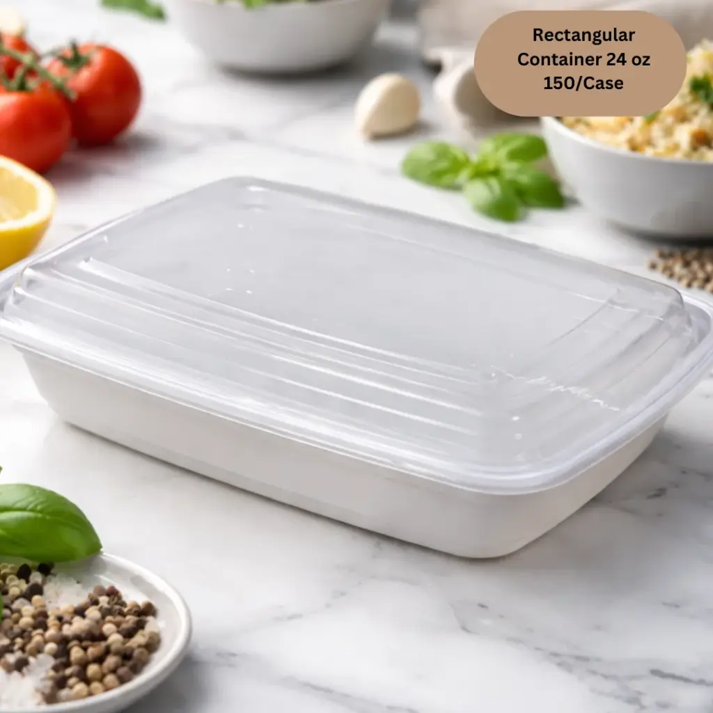 Rectangle Container & Lid - 24 oz 