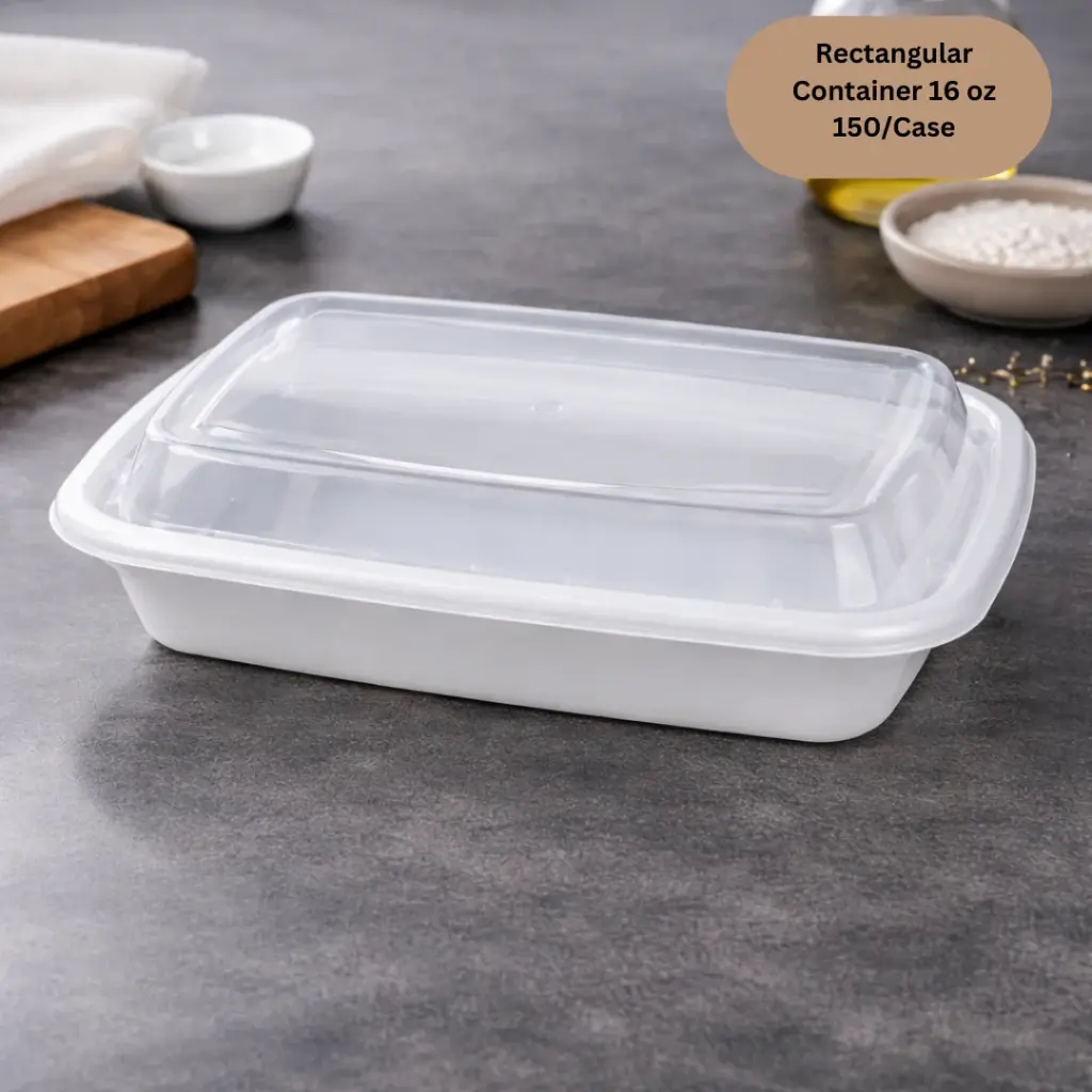Rectangle Container & Lid - 16 oz 