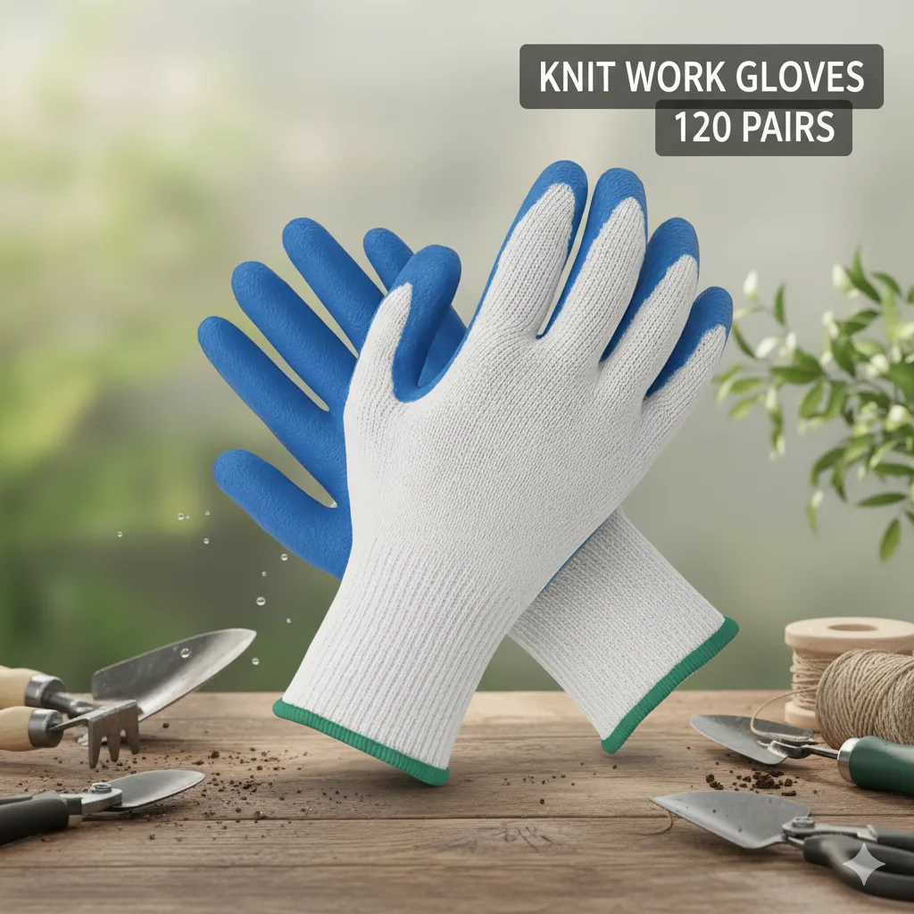 Breathable Polyester/Cotton Knit Work Gloves 