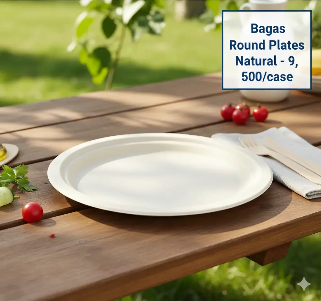 Bagasse Round  Plates Natural- 10  