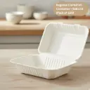 Bagasse Clamshell Container - 9"x 6x3" (250/case) 