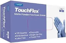 Blue TouchFlex Nitrile Exam Gloves-5 Mil 