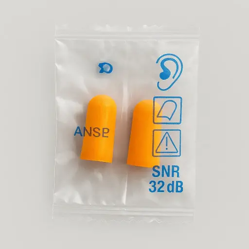 Bullet-Shaped Individually Wrapped Disposable Earplugs, Uncorded