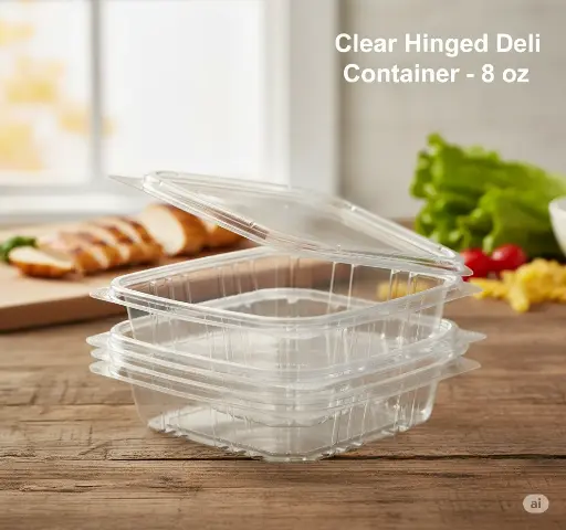 Clear Hinged Deli Container - 8 oz