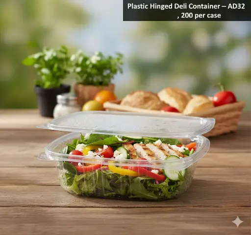 Plastic Hinged Deli Container - AD32 